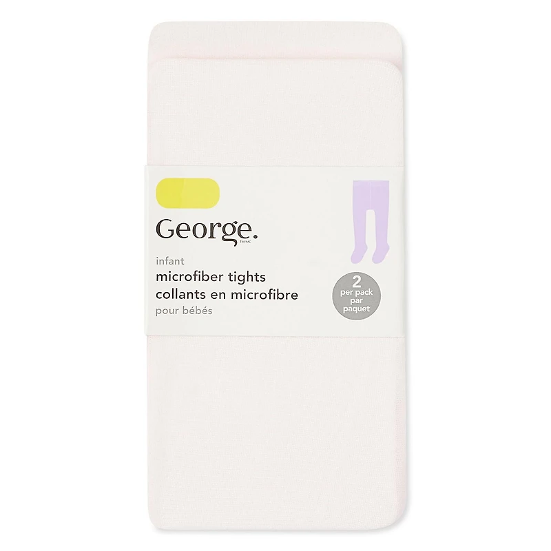 Lot de 2 paires collants en microfibre George pour bébés filles Tailles 2-24 mois