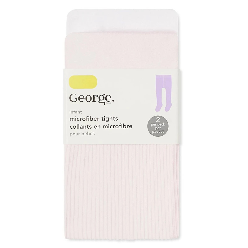 George Baby Girls' Microfibre Tights 2-Pack