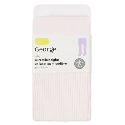 George Baby Girls' Microfibre Tights 2-Pack