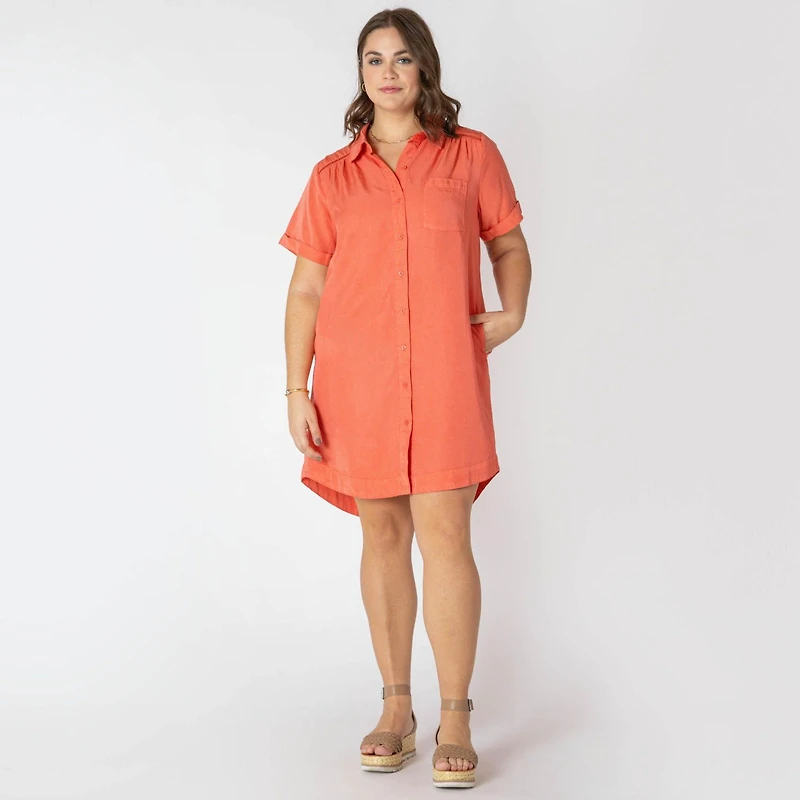 Devoted Women’s Plus size button up mini dress