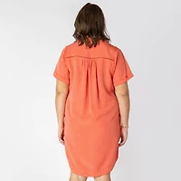 Devoted Taille Plus Femme mini robe boutonnée