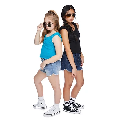 My Sister's Closet Girls' Dolphin Hem Seamed Short