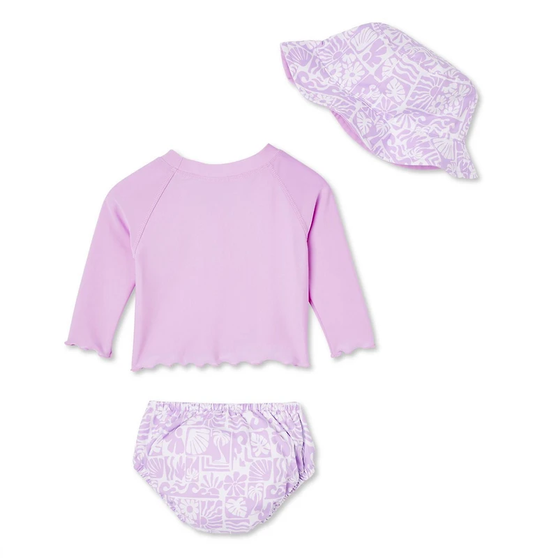 George Baby Girls' Swim Diaper 3-Piece Set, Sizes 0-24 months