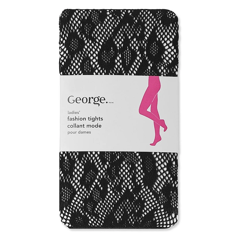 Collant crocheté à motif léopard George pour femmes Taille unique