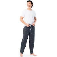 Fruit of the Loom Men's Sueded Jersey Cotton Sleep Pants, black