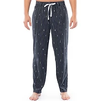 Fruit of the Loom Men's Sueded Jersey Cotton Sleep Pants, black