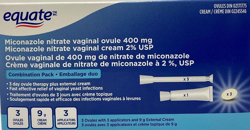 Equate Miconazole Combo pack
