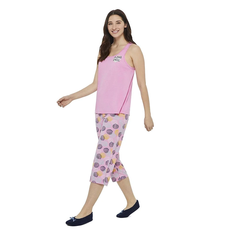 Ensemble de nuit 2 pièces débardeur et pantalon capri George pour femmes