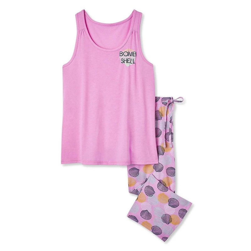 Ensemble de nuit 2 pièces débardeur et pantalon capri George pour femmes