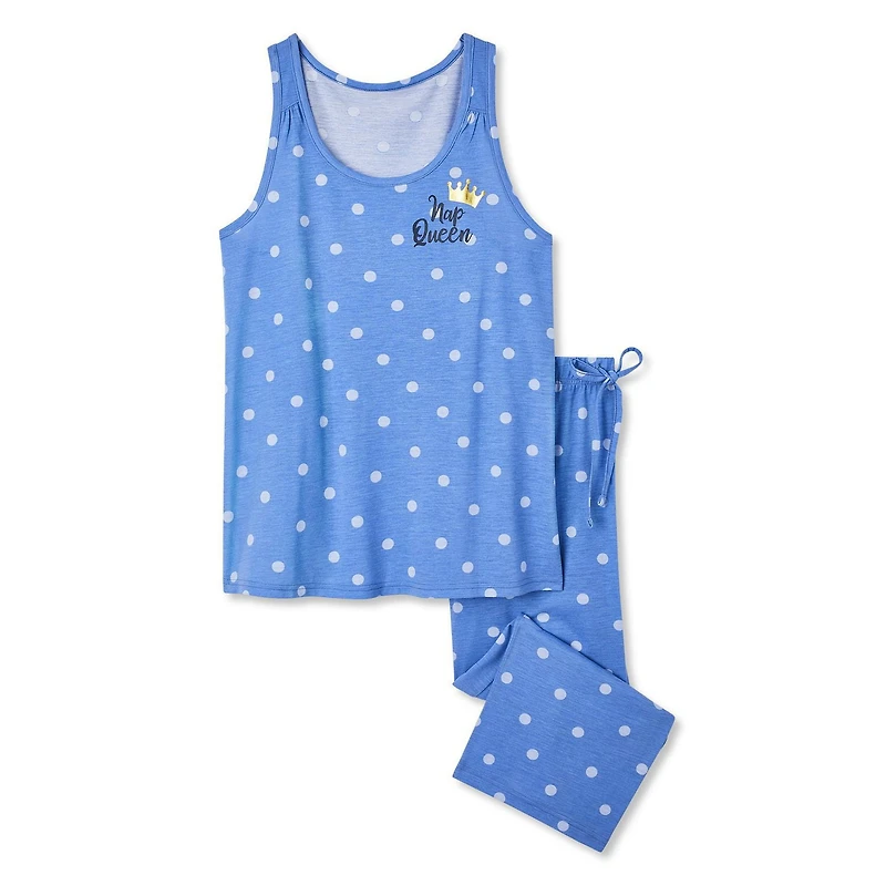 Ensemble de nuit 2 pièces débardeur et pantalon capri George pour femmes