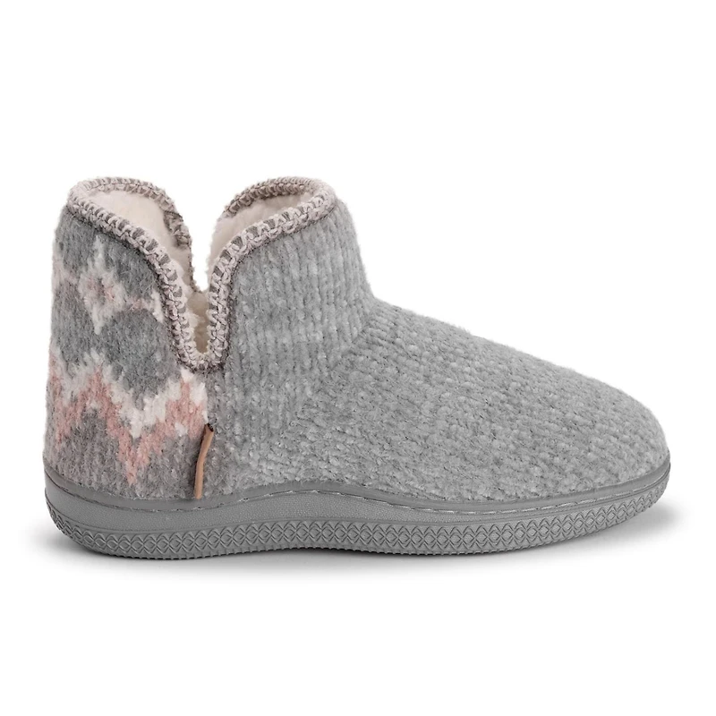 MUK LUKS Ladies Bootie Slippers Grey, Sizes 5-10