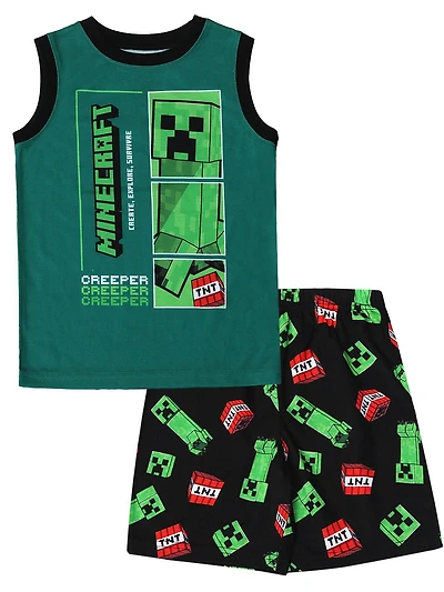 Pyjama 2 pièces en tricot - Enfants  Minecraft Tailles: TP-G