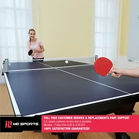 MD Sports Plateau de conversion de tennis de table, filet rétractable, pré-assemblé, bleu