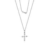 Luxury Designs Sterling Silver Cubic Zirconia Cross and Earring Set