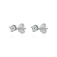 Luxury Designs Sterling Silver Cubic Zirconia Cross and Earring Set