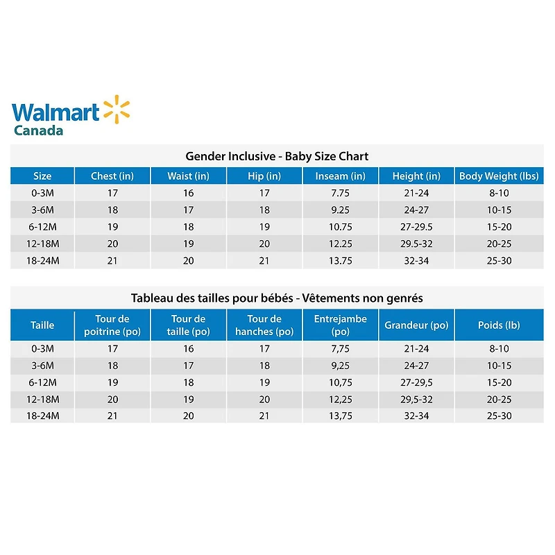 Jogger Canadiana collection non genrée pour nourrissons Tailles 0-24 mois