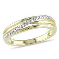 Bague anniversaire Miabella avec diamant en argent massif plaqué rhodium jaune