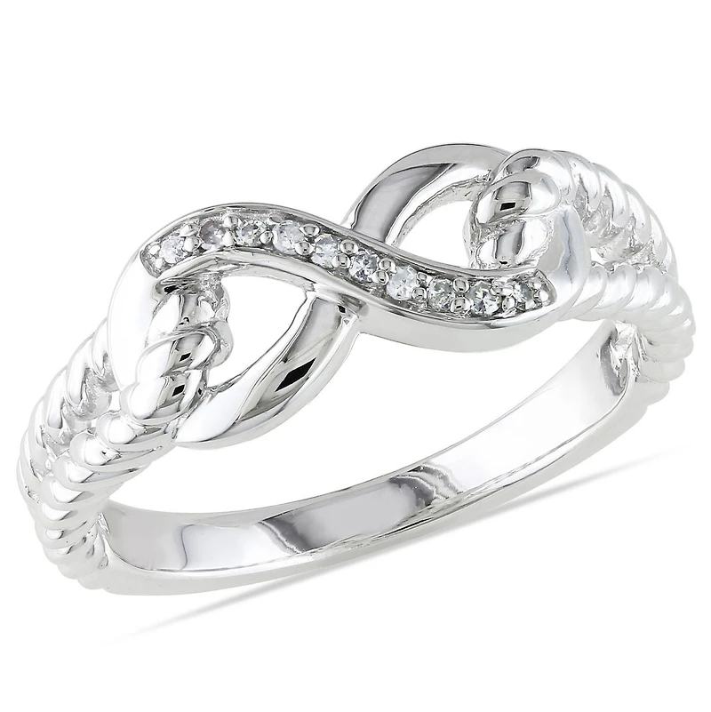 Miabella Diamond Accent Sterling Silver Infinity Ring