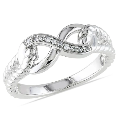 Miabella Diamond Accent Sterling Silver Infinity Ring