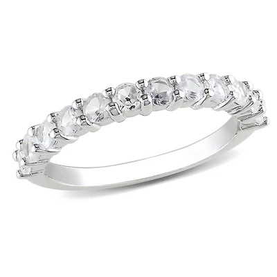 Miabella 1.10 Carat T.G.W. Created White Sapphire Sterling Silver Wedding Band