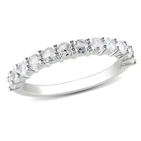 Miabella 1.10 Carat T.G.W. Created White Sapphire Sterling Silver Wedding Band