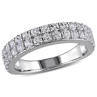 Miabella 1.50 Carat T.G.W. Created White Sapphire Sterling Silver Double-Row Semi-Eternity Ring