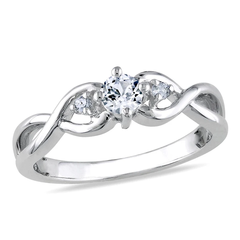 Miabella 0.33 Carat T.G.W. Created White Sapphire and Diamond Accent Sterling Silver Infinity Engagement Ring