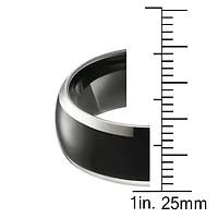 Men's tungsten 8mm ring  laser polished Black