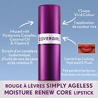COVERGIRL Rouge à lèvres Simply Ageless Moisture Renew Core Enrichi d'un complexe hyaluronique, d'huile de noix de coco et de vitamine E 4.2g avec acide hyaluronique