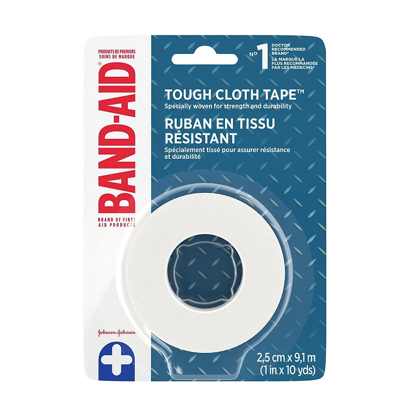 Band-Aid Brand Tough Cloth Tape™, Durable Tape for Securing Bandages and Wound Covers, 1 inch by 10 yards , 1 Count, 2.5 cm x 9.1 m