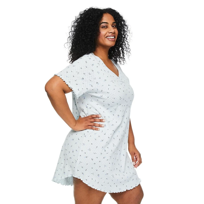 George Women's Plus Pointelle Sleepshirt, Sizes 1X-4X