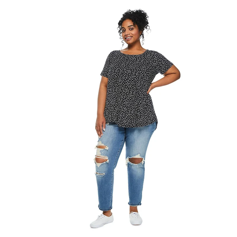George Women's Plus Lattice Back Tee, Sizes 1X-4X