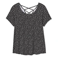 George Women's Plus Lattice Back Tee, Sizes 1X-4X