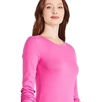 T-shirt ajusté en tricot côtelé avec manches longues George pour femmes