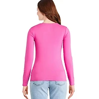 T-shirt ajusté en tricot côtelé avec manches longues George pour femmes