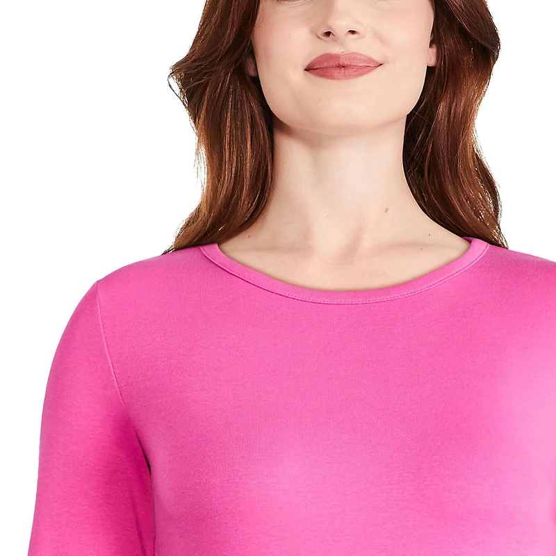 T-shirt ajusté en tricot côtelé avec manches longues George pour femmes