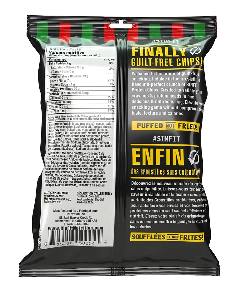 SinFit Protein Chips - Pizza, 50g Bag