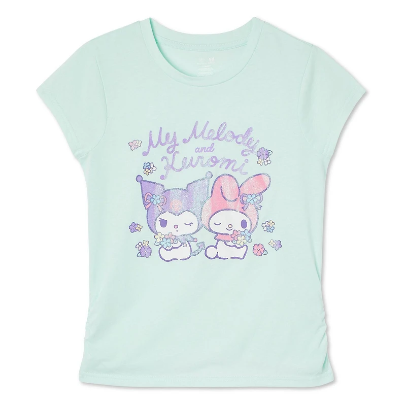 Haut à mancherons My Melody et Kuromi pour filles