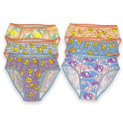Pokemon Girl`s underwear. These girls classic panties come in a pack of 6 and have a thin elastic band at the waist and around the leg and, Sizes 4 to 8