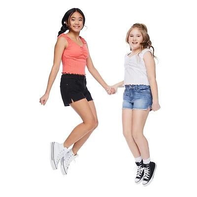 My Sister's Closet Girls' Cap Sleeve Ruched Top