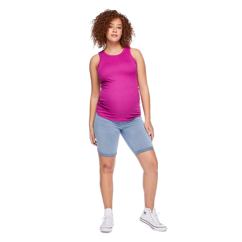 Débardeur côtelé avec encolure bain-de-soleil et dos nageur Paisley Sky Maternité