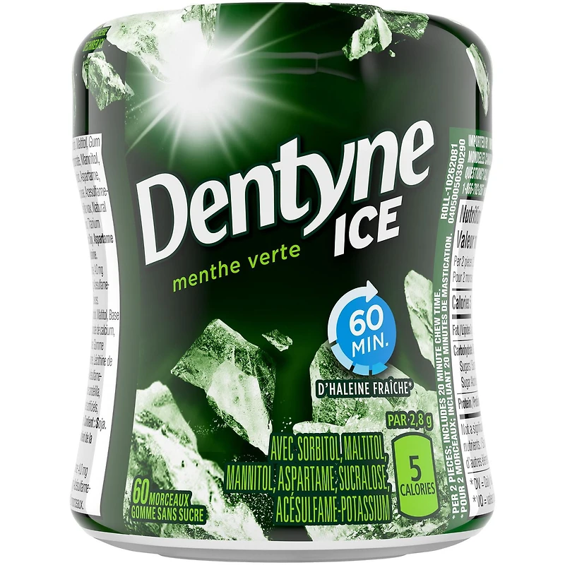 Dentyne Ice Menthe verte, gomme sans sucre, 1 flacon (60 morceaux) Xbox