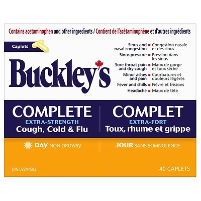 Buckley’s Complete Extra Strength Cough, Cold & Flu – Daytime – 40 Caplets