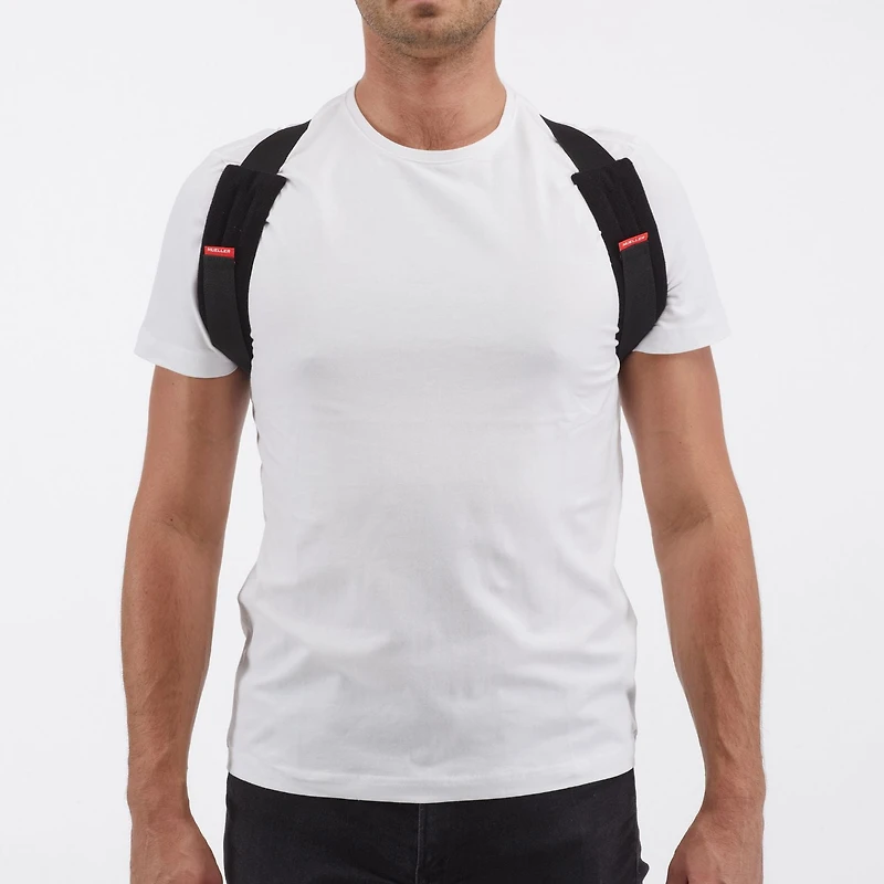 Mueller Adjustable Posture Support, Unisex, One Size Fits Most, Light Back Support to help Improve Posture