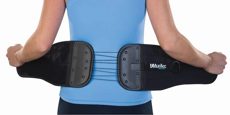 Mueller Green Adjustable Back and Abdominal Support, Black, One Size Fits Most
