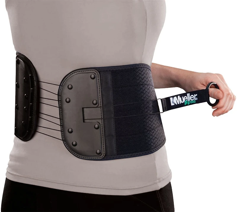 Mueller Green Adjustable Back and Abdominal Support, Black, One Size Fits Most