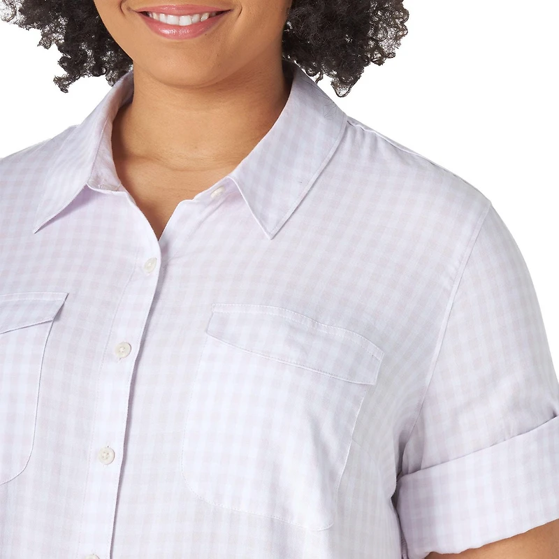 Lee Riders Women's Plus 3/4 Sleeve Woven Shirt