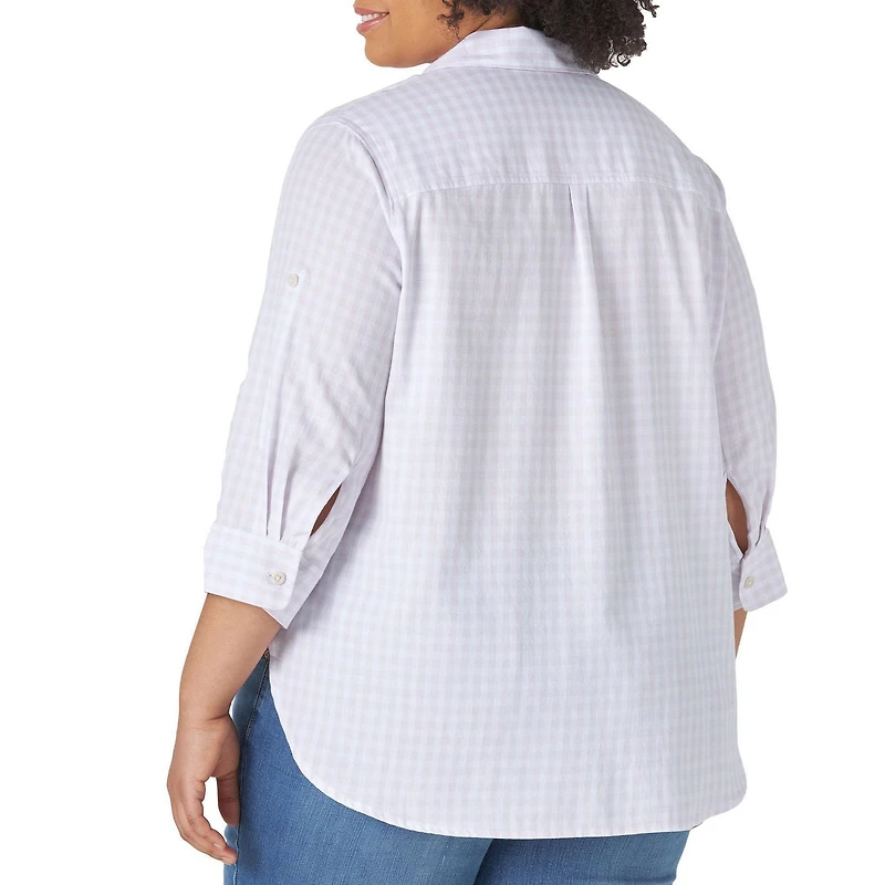 Lee Riders Women's Plus 3/4 Sleeve Woven Shirt