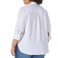 Lee Riders Women's Plus 3/4 Sleeve Woven Shirt