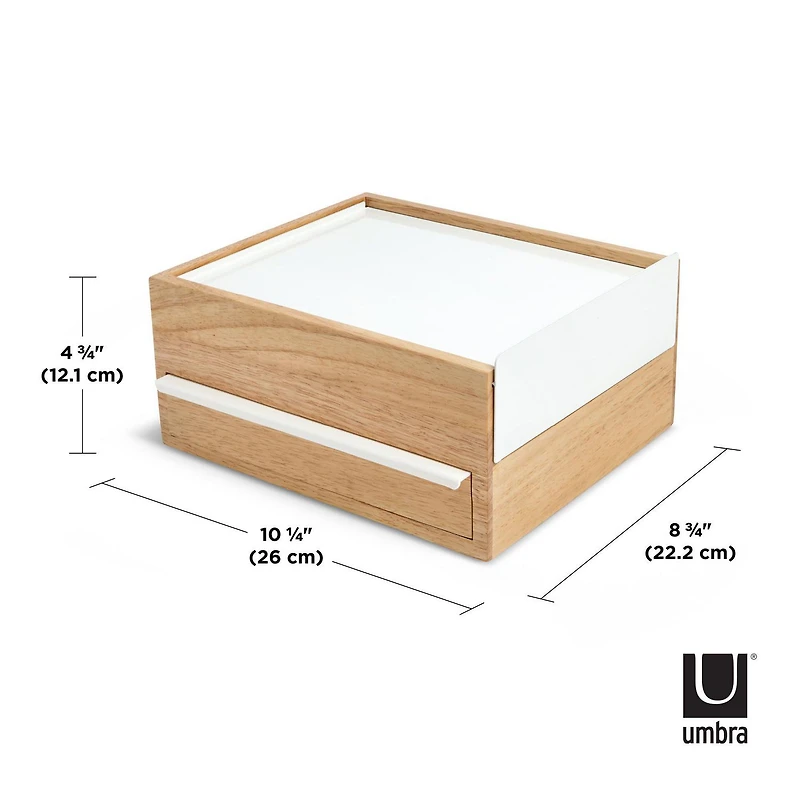 Umbra Stowit Jewelry Box,White/Natural